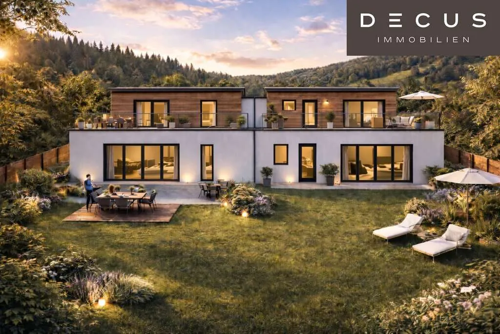 | Exklusives Doppelhaus am Bartberg in Pressbaum | Panoramalage mit Blick auf den Wienerwaldsee & direkter Waldrandlage | Belagsfertig | - Ansicht 2