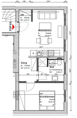 2-Zimmer-Wohnung mieten in Graz – 44,97 m², € 747 – Bild 6 von 7
