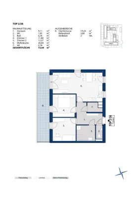 3-Zimmer-Wohnung mieten in Melk – 73,97 m², € 1.039 – Bild 2 von 2