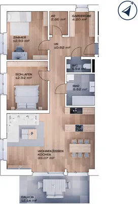 3-Zimmer-Wohnung kaufen in Grieskirchen – 84 m², € 484.000 – Bild 6 von 6