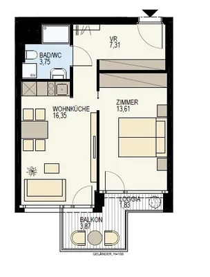 2-Zimmer-Wohnung kaufen in Wien – 42,85 m², € 574.400 – Bild 18 von 19
