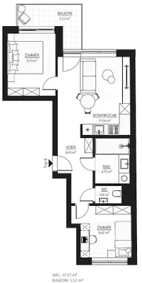 3-Zimmer-Wohnung kaufen in Wien – 47,91 m², € 293.000 – Bild 11 von 11