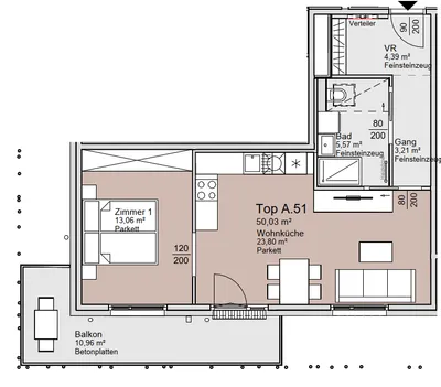 2-Zimmer-Wohnung mieten in Wien – 50 m², € 1.150 – Bild 25 von 25