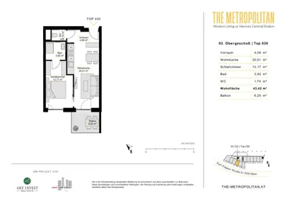 2-Zimmer-Wohnung mieten in Wien – 43,42 m², € 950 – Bild 13 von 13