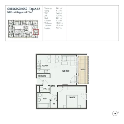 2-Zimmer-Wohnung kaufen in Wien – 56,34 m², € 296.390 – Bild 14 von 14