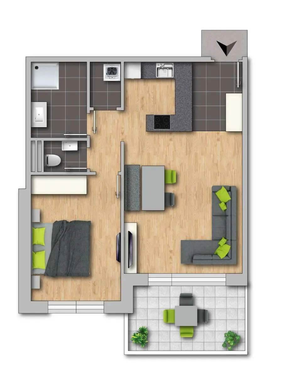 - EXKLUSIVES NEUBAUPROJEKT - Attraktive 2-Zimmer-Wohnung mit Terrasse in St. Jakob in Haus - Ansicht 2
