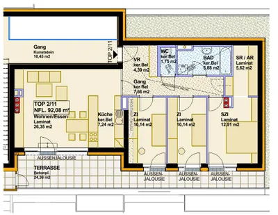 4-Zimmer-Wohnung mieten in Krems Land – 92,06 m², € 870 – Bild 2 von 11