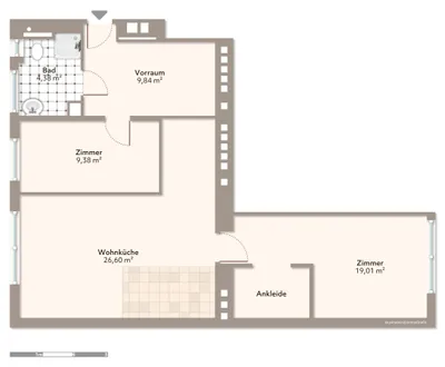 3-Zimmer-Wohnung mieten in Wien – 70 m², € 1.249 – Bild 9 von 9