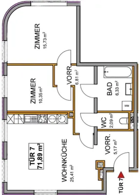 3-Zimmer-Wohnung kaufen in Wien – 71,87 m², € 345.000 – Bild 4 von 4