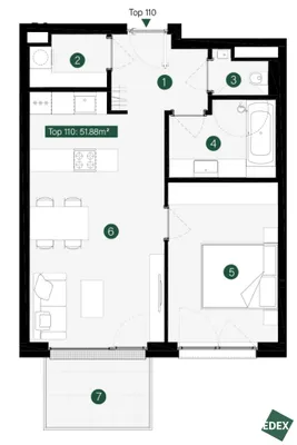 2-Zimmer-Wohnung mieten in Tulln – 52 m², € 1.079 – Bild 22 von 22