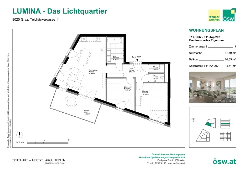 Wohnkomfort trifft Architektur | LUMINA Graz | Erstbezug - Ansicht 2