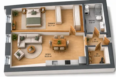 2-Zimmer-Wohnung kaufen in Braunau am Inn – 60,67 m², € 168.663