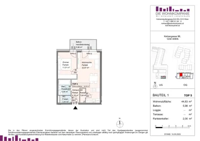 2-Zimmer-Wohnung kaufen in Wien – 44,83 m², € 267.000 – Bild 5 von 5