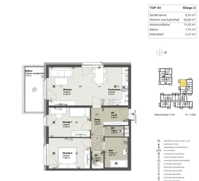 3-Zimmer-Wohnung mieten in Sankt Pölten – 71,51 m², € 903 – Bild 7 von 7
