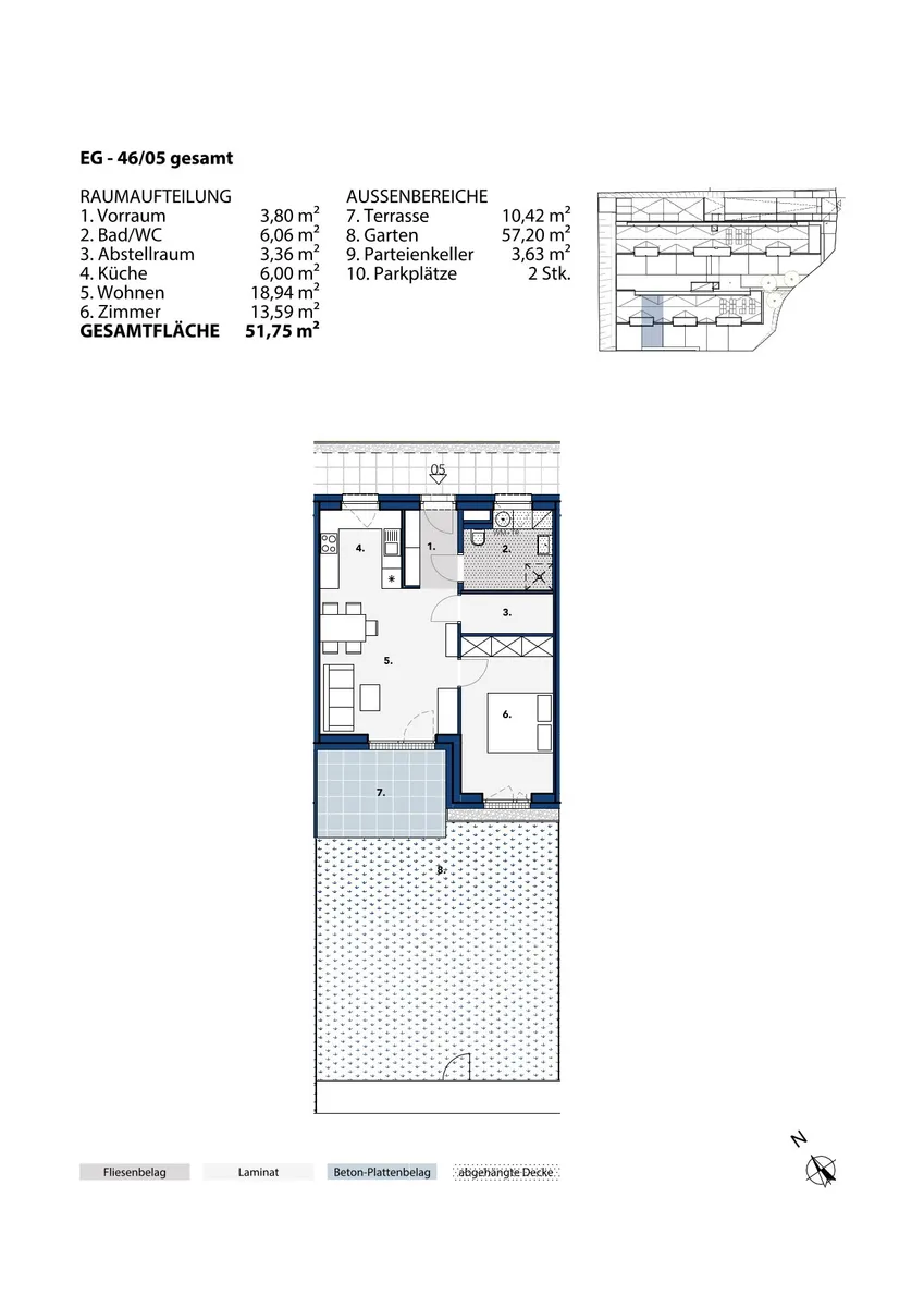 Mietwohnung | gefördert| Garten und Terrasse - Ansicht 2