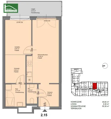 2-Zimmer-Wohnung mieten in Sankt Pölten – 46,94 m², € 760 – Bild 19 von 19