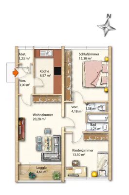 3-Zimmer-Wohnung kaufen in Sankt Johann im Pongau – 70,19 m², € 199.000 – Bild 7 von 7