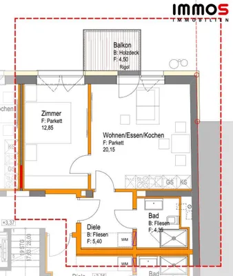 2-Zimmer-Gewerbeimmobilie mieten in Linz – 43 m², € 628 – Bild 14 von 15
