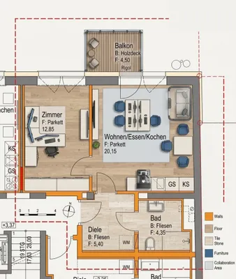 2-Zimmer-Gewerbeimmobilie mieten in Linz – 43 m², € 628 – Bild 15 von 15