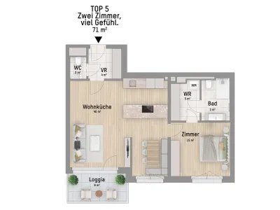 2-Zimmer-Wohnung kaufen in Wien – 71,22 m², € 429.900 – Bild 3 von 6
