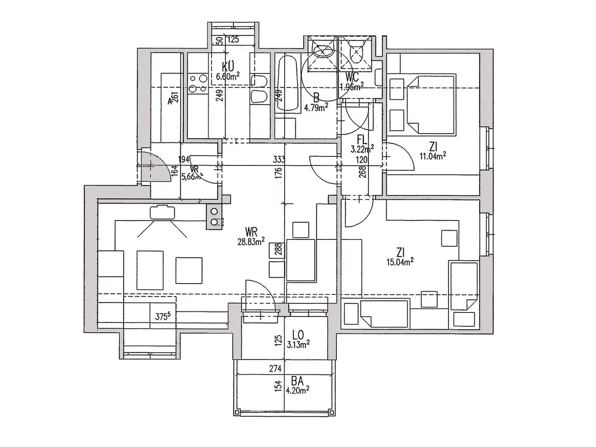 Lichtdurchflutete 3-Zimmer-Wohnung mit Balkon in Thermenregion - geförderte Miete - 3 Zimmer – pohled 2
