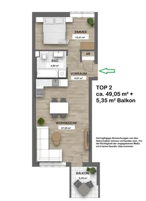 2-Zimmer-Wohnung kaufen in Wien – 49,05 m², € 310.000 – Bild 16 von 18