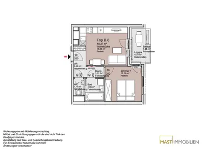 2-Zimmer-Wohnung kaufen in Wien – 40,37 m², € 255.000 – Bild 12 von 12