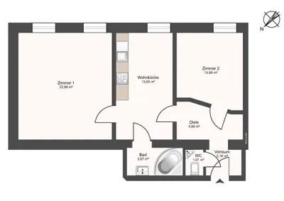 2-Zimmer-Wohnung kaufen in Salzburg Stadt – 59,13 m², € 296.000 – Bild 5 von 5