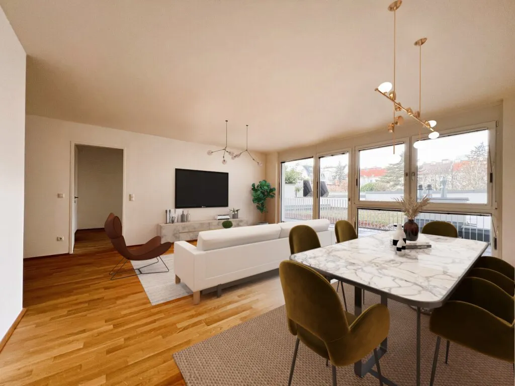 Erstbezug! Sehr schön aufgeteilte 3-Zimmer Wohnung mit toller 24 m² Terrasse - Nähe Floridsdorfer Bahnhof – pohled 3