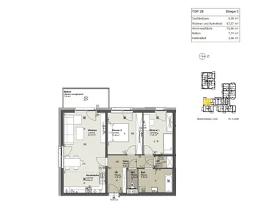 3-Zimmer-Wohnung mieten in Sankt Pölten – 75,33 m², € 969 – Bild 7 von 7