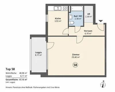 1-Zimmer-Wohnung kaufen in Baden – 48,98 m², € 169.000 – Bild 14 von 14