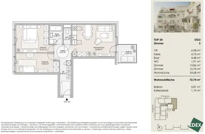 3-Zimmer-Wohnung kaufen in Wien – 72,74 m², € 412.000 – Bild 25 von 25