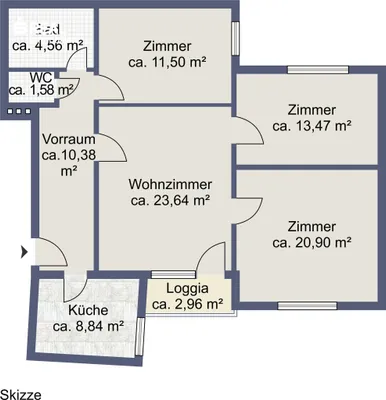 4-Zimmer-Wohnung mieten in Wien – 94,85 m², € 1.950 – Bild 11 von 12