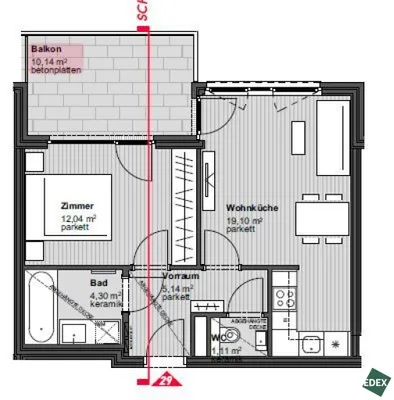 2-Zimmer-Wohnung mieten in Wien – 42 m², € 1.099 – Bild 17 von 17