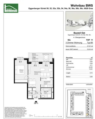 2-Zimmer-Wohnung mieten in Graz – 53,43 m², € 684 – Bild 11 von 11
