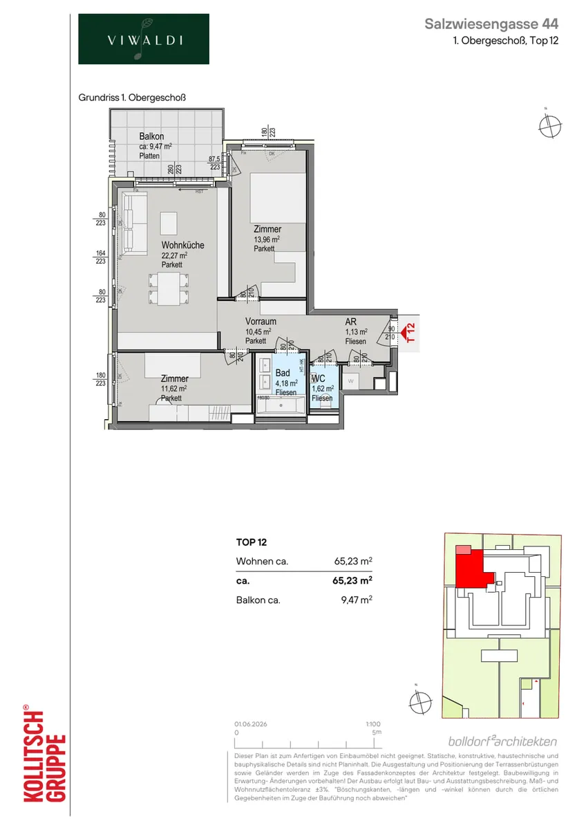 Wohnung – Wien, Oberbaumgarten, Baumgarten - Ansicht 2