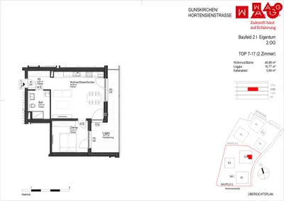 2-Zimmer-Wohnung kaufen in Wels-Land – 49,89 m², € 255.800 – Bild 4 von 5