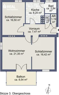 3-Zimmer-Wohnung kaufen in Salzburg Stadt – 74,99 m², € 309.900 – Bild 4 von 4