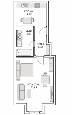 1-Zimmer-Wohnung mieten in Wien – 25 m², € 650 – Bild 5 von 5