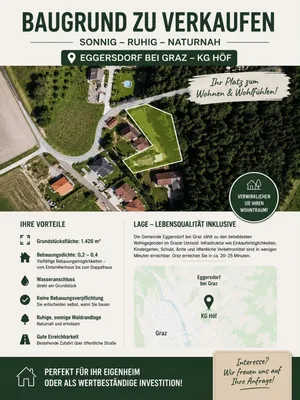 Grundstück kaufen in Graz-Umgebung – 1 475 m², € 189.000 – Bild 1 von 2