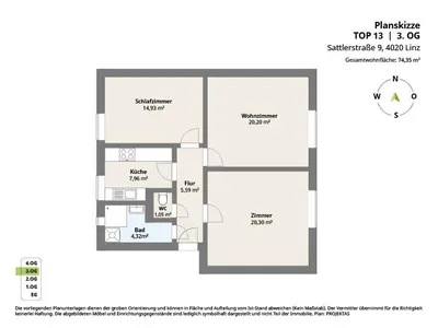 3-Zimmer-Wohnung kaufen in Linz – 74,35 m², € 239.000 – Bild 11 von 11
