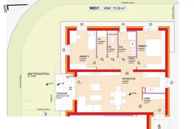 3-Zimmer-Wohnung mieten in Sankt Pölten Land – 73,27 m², € 810 – Bild 2 von 7