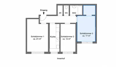 Wohnung mieten in Wien – 73 m², € 450 – Bild 2 von 5