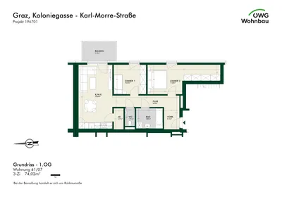 3-Zimmer-Wohnung mieten in Graz – 74 m², € 1.252 – Bild 5 von 5