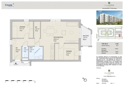 3-Zimmer-Wohnung mieten in Bruck an der Leitha – 70,83 m², € 1.195 – Bild 6 von 6