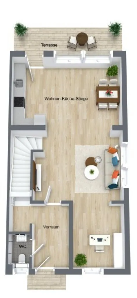 AKTIONSHAUS! Exklusive Doppelhaushälfte auf Baurechtsgrund als Erstbezug mit Wohnkeller + 2 KFZ Stellplätze + Garten + Terrasse! – pohled 3