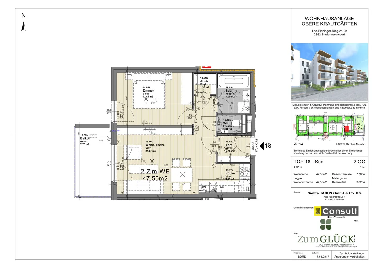 ZumGLÜCK * 2-Zi-Wohnung mit Balkon * inkl. Parkplatz * Provisionsfrei - Widok 2