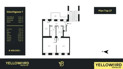 3-Zimmer-Wohnung kaufen in Wien – 77,33 m², € 449.000 – Bild 14 von 14