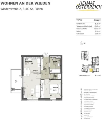 2-Zimmer-Wohnung mieten in Sankt Pölten – 50,93 m², € 644 – Bild 7 von 7