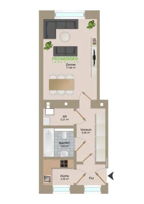 1-Zimmer-Wohnung mieten in Wien – 36 m², € 995 – Bild 8 von 8
